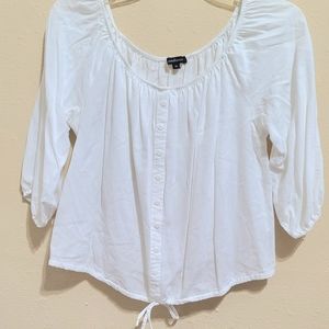 🐚White Off The Shoulder Crop Top🐚